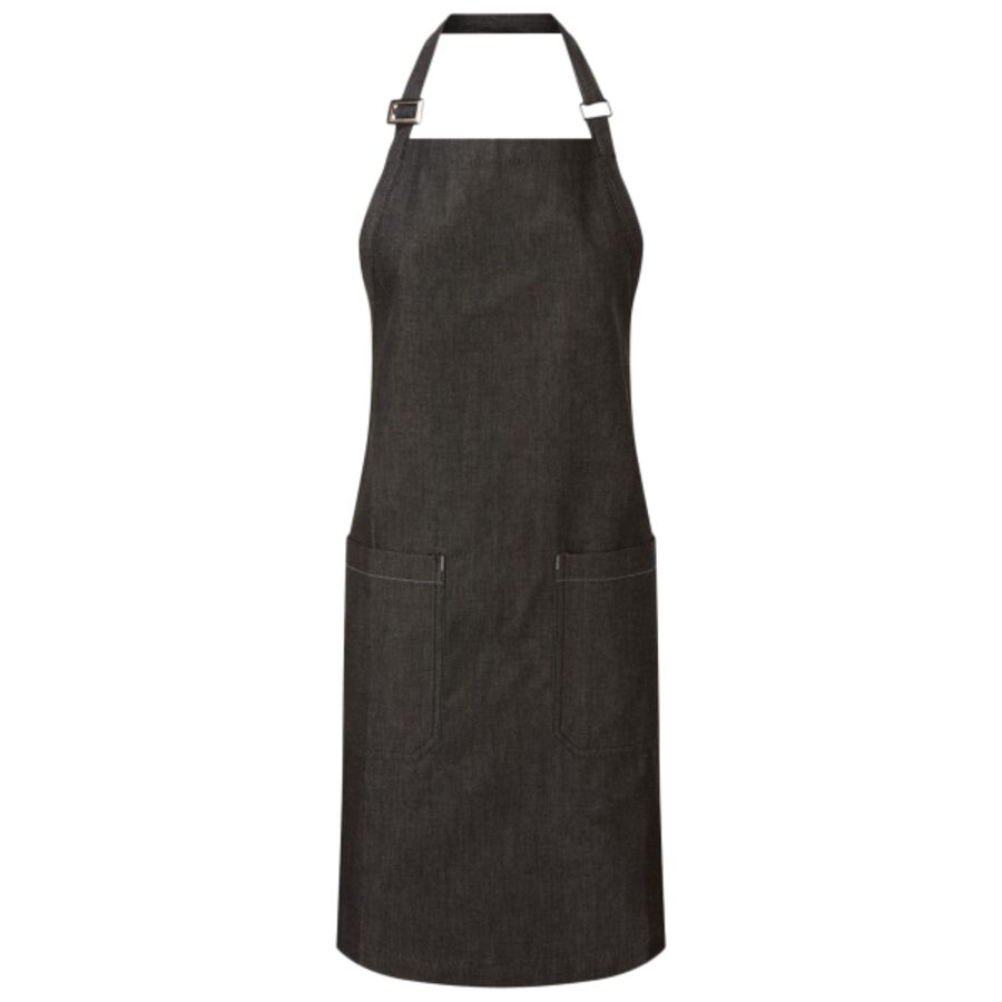 Cotton denim bib apron, organic and Fairtrade certified Thumbnail