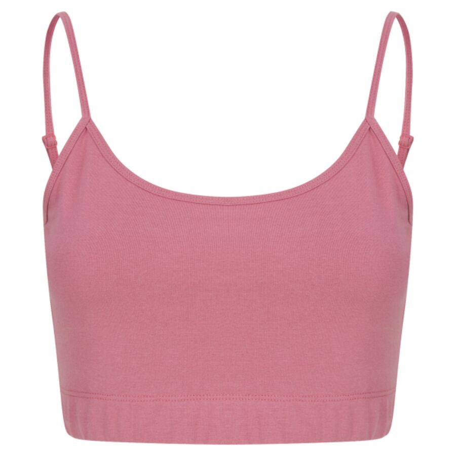 Women's sustainable fashion cropped cami top with adjustable straps Thumbnail