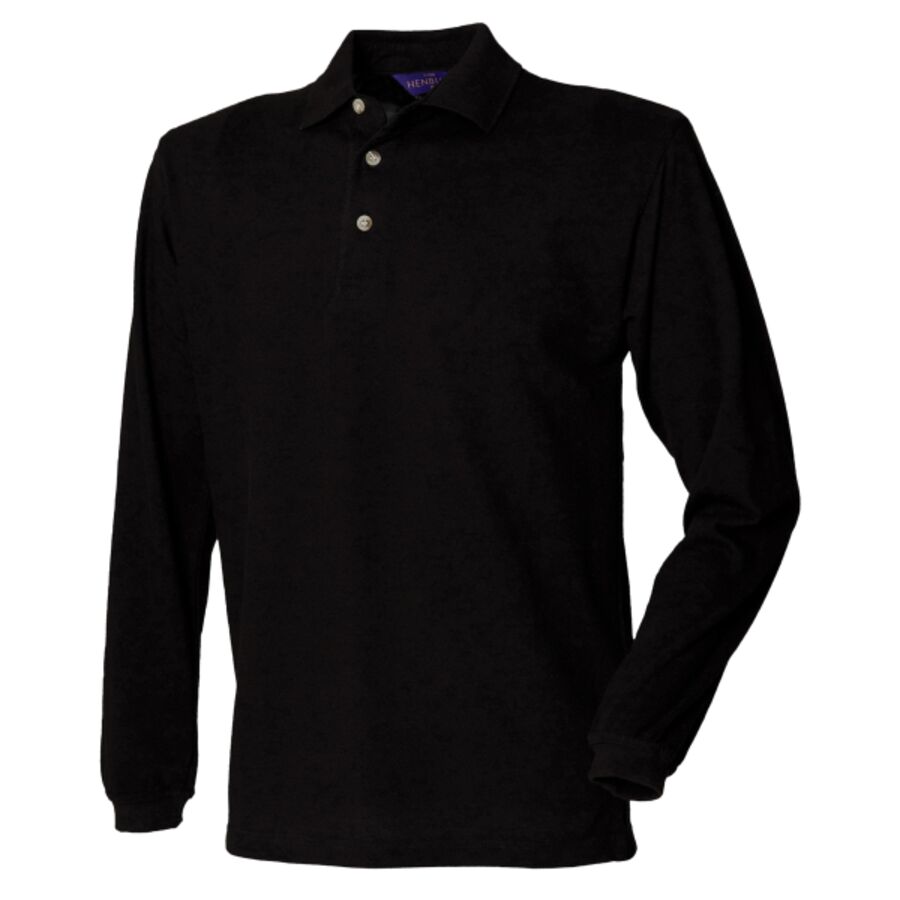 Long sleeve cotton polo shirt Thumbnail