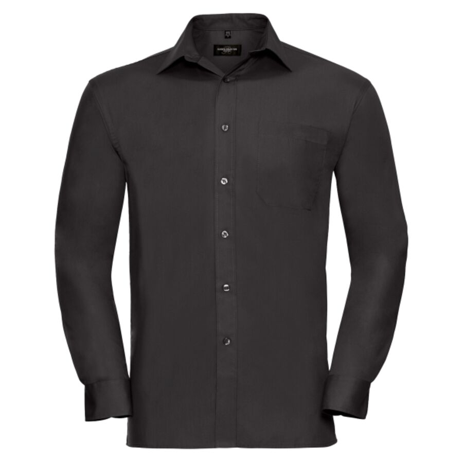 Long sleeve pure cotton easycare poplin shirt Thumbnail
