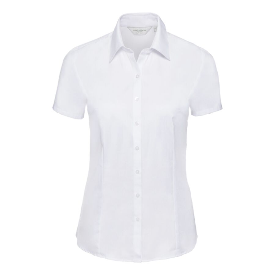Women's short sleeve herringbone shirt Thumbnail