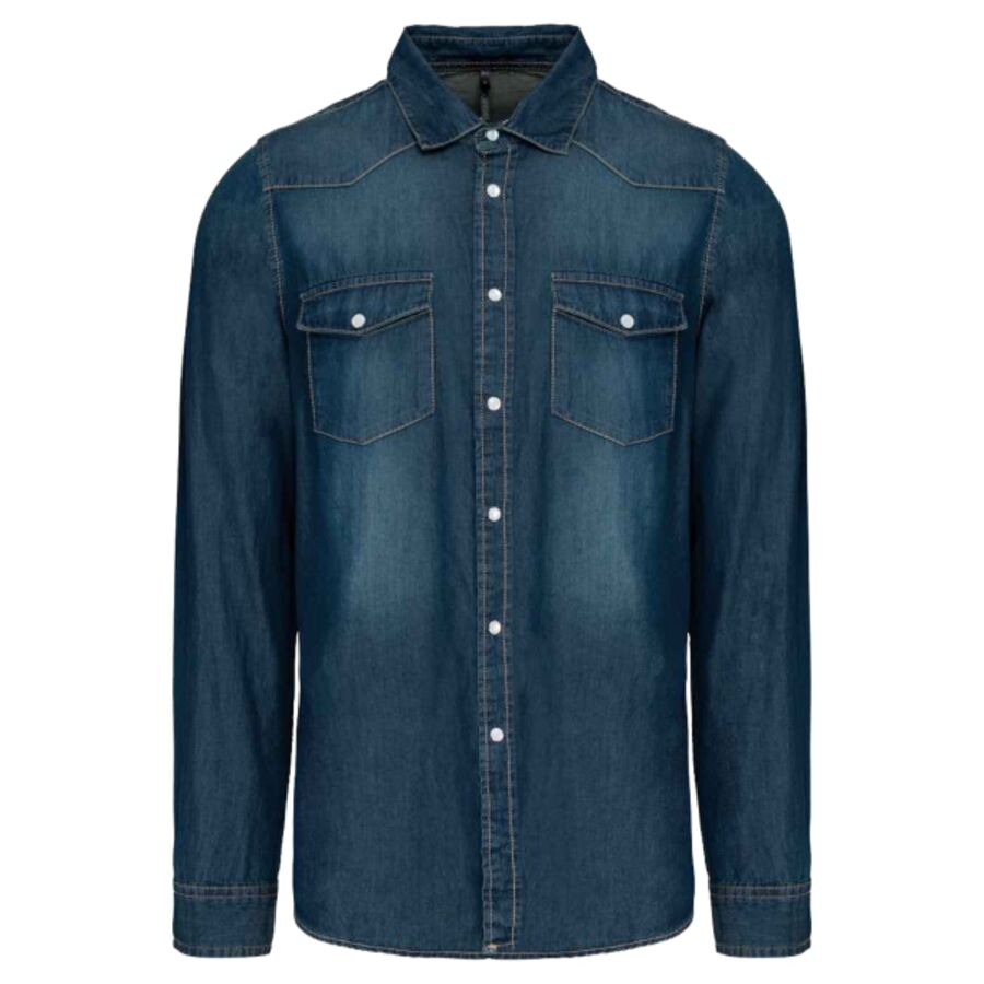 Men's long-sleeved denim shirt Thumbnail