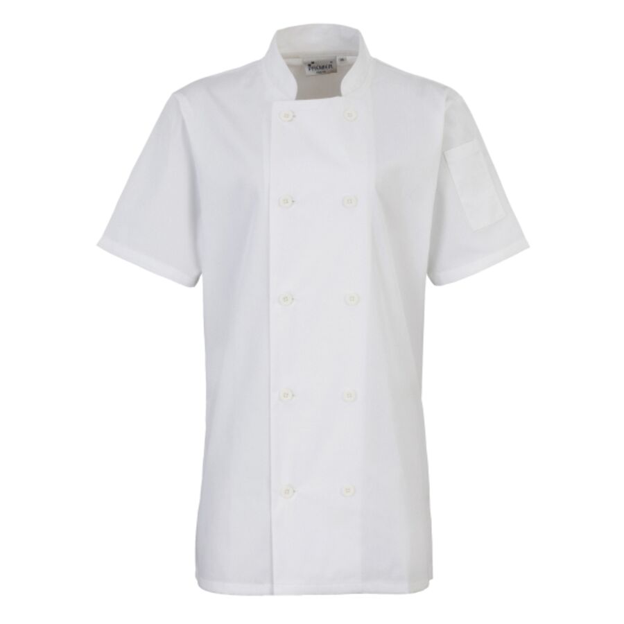 Women's short sleeve chef's jacket Thumbnail