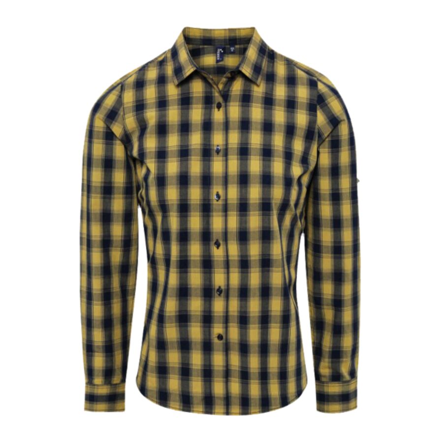 Women's Mulligan check cotton long sleeve shirt Thumbnail