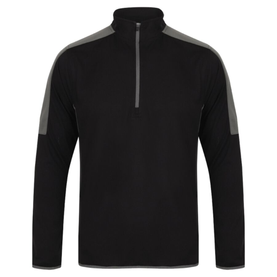 ¼ zip mid-layer with contrast panelling Thumbnail