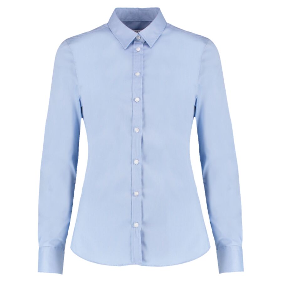 Women's stretch Oxford shirt long-sleeved (tailored fit) Thumbnail