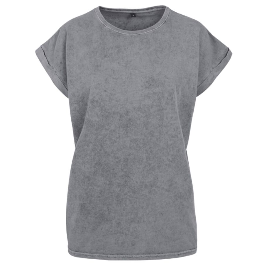 Women's acid washed extended shoulder tee Thumbnail