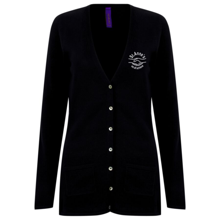 St Anne's Ladies V-Neck Button Cardigan  Thumbnail