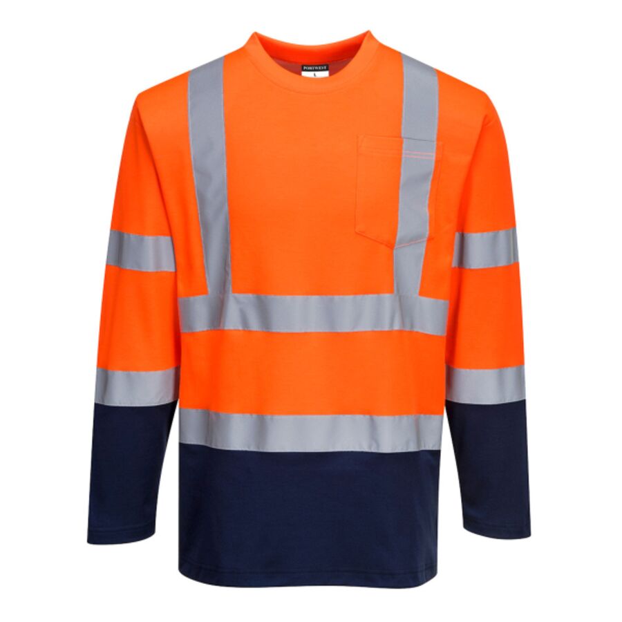 Hi-Vis Cotton Comfort Contrast T-Shirt L/S Thumbnail