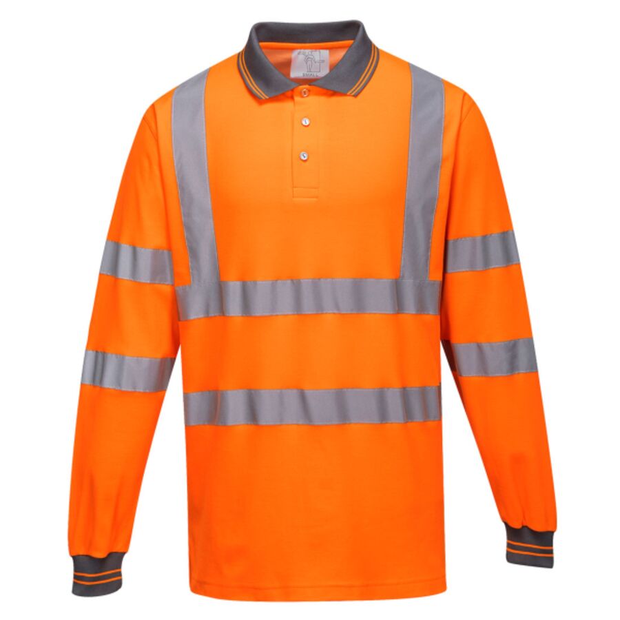 Hi-Vis Cotton Comfort Polo Shirt L/S Thumbnail