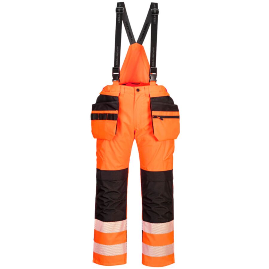 Portwest Hi-Vis Rain Trousers Orange/Black Thumbnail