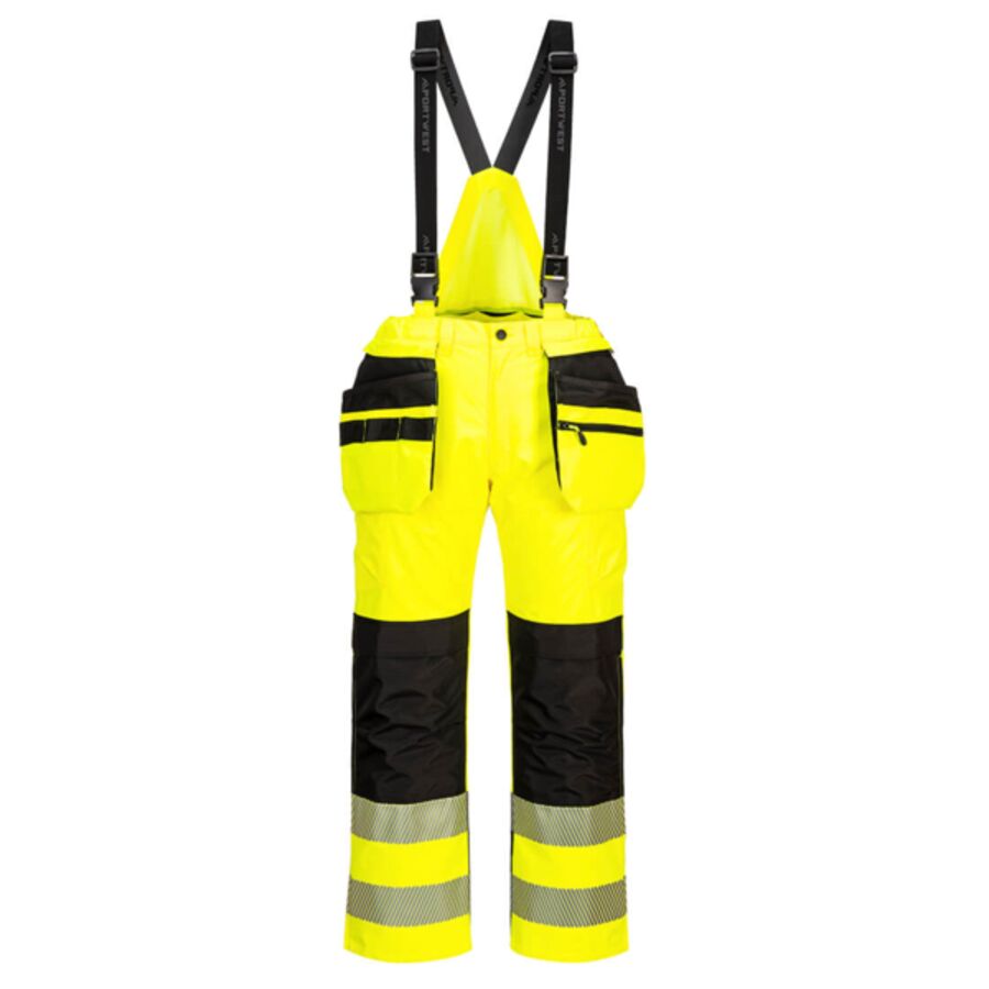 Portwest Hi-Vis Rain Trousers Yellow/Black Thumbnail